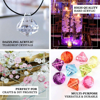 Dazzling acrylic teardrop crystals for crafts and DIY projects. Multi-purpose and durable.