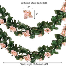 UV Protected Pink Artificial Silk Rose Flower Garland 6 Feet In Length
