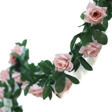6 Feet Artificial Dusty Rose Silk Rose UV Protected Flower Chain Garland