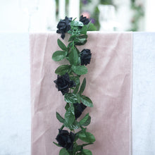 6 Feet Artificial Black Silk Rose UV Protected Flower Chain Garland