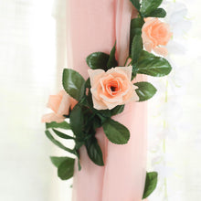 6 Feet Of Peach Artificial Silk Rose Flower Garland With UV Protection