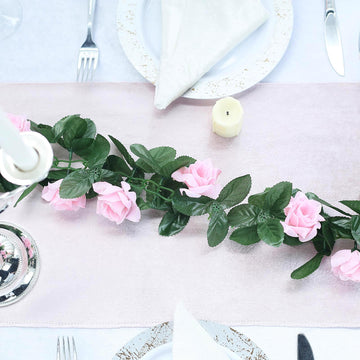 Add Vibrant Pink Elegance with our Artificial Silk Rose Garland