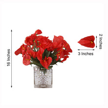 12 Red Mini Calla Lily Flowers In Artificial Silk Bushes
