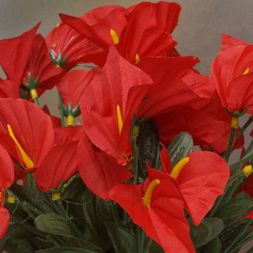 Versatile and Long-Lasting Red Artificial Silk Mini Calla Lily Flowers