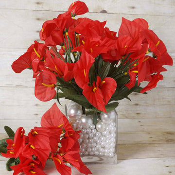 Vibrant Red Artificial Silk Mini Calla Lily Flowers for Stunning Wedding Decor