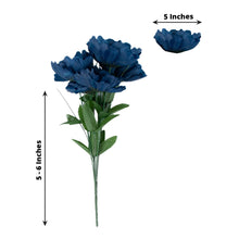 12 Navy Blue Silk Peonies In Bushes For Artificial Flower Arrangements
