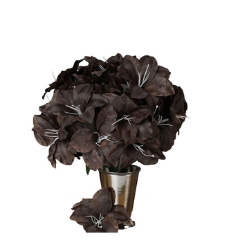 Create Lasting Memories with Chocolate Brown Artificial Silk Tiger Lily Flowers