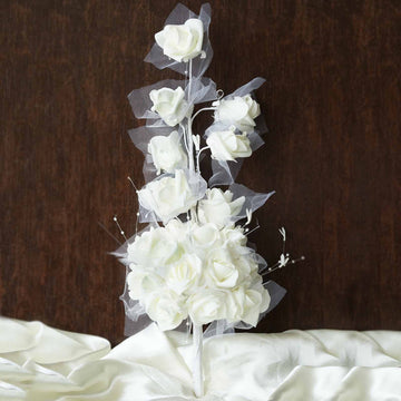 Create a Timeless Atmosphere with Cream Artificial Handcrafted Foam Rose Flowers