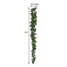 8 Feet Dark Green Artificial Silk Ivy Leaf Garland Vine UV Protected