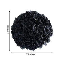 4 Packs Of Black Artificial Silk Hydrangea Kissing Flower Balls 7 Inch