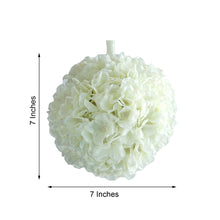 4 Packs Of Cream Artificial Silk Hydrangea Kissing Flower Balls 7 Inch