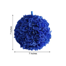 4 Packs Of Royal Blue Artificial Silk Hydrangea Kissing Flower Balls 7 Inch