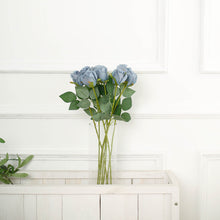 31inch | 24pcs Dusty Blue Long Stem Artificial Silk Roses Flowers