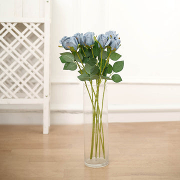 Create a Dreamy Atmosphere with Dusty Blue Artificial Silk Roses