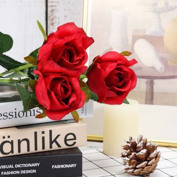 Express Your Love and Joy with Stunning Red Silk Roses