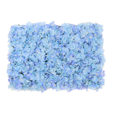 Blue hydrangea flower arrangement on a white background