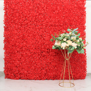 Add a Pop of Life to Your Event with the Red UV Protected Hydrangea Flower Wall Mat