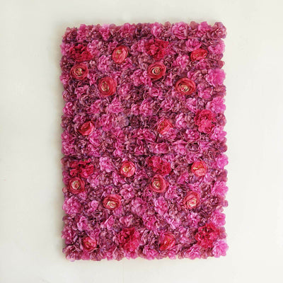 Pink floral wall art with roses and blooms in vibrant shades.
