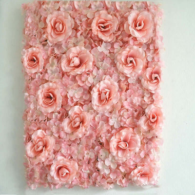 Pink flower wall art featuring roses and blossoms.