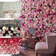 Blush Rose Gold Silk Rose Flower Mat Wall Panel Backdrop 3 Square Feet