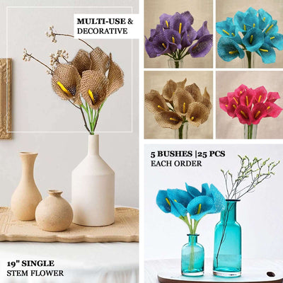 Multi-use decorative stem flowers in vases, featuring various colors and styles.