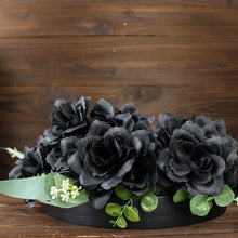 Silk Premium Black Rose Artificial 84 Blossomed Flowers 12 Bushes