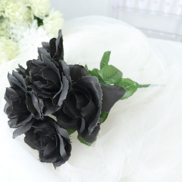 Versatile Black Artificial Silk Rose Flowers for Any Occasion