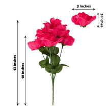 Fuchsia Artificial 84 Blossomed Premium Silk Rose Flowers 12 Bushes