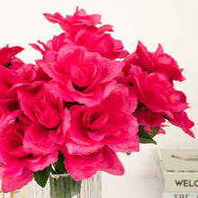 12 Bushes Artificial Premium Silk Flowers 84 Blossomed Roses In Fuchsia#whtbkgd