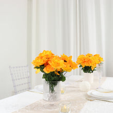 Orange Artificial Silk 84 Blossomed Rose Premium Flowers 12 Bushes
