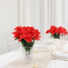 Red Artificial Silk 84 Blossomed Rose Premium Flowers 12 Bushes