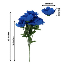 12 Bushes Artificial Premium Silk Flowers 84 Blossomed Roses In Royal Blue