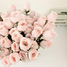 12 Bushes | Blush Rose Gold Artificial Premium Silk Flower Rose Bud Bouquets#whtbkgd