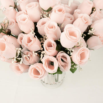 Premium Blush Rose Bud Bouquets