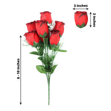 12 Bushes Artificial Premium Silk Rose Bud Flower Red & Black Bouquets