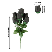 12 Bushes Artificial Premium Silk Rose Bud Flower Black Bouquets