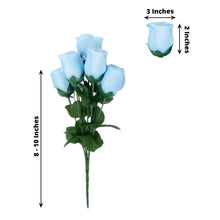 12 Bushes Artificial Premium Silk Rose Bud Flower Baby Blue Bouquets