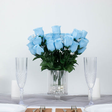 Create Unforgettable Decorations with Baby Blue Rose Bud Bouquets