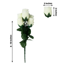 12 Bushes | Cream Artificial Premium Silk Flower Rose Bud Bouquets