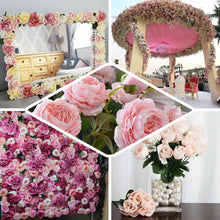 12 Bushes Burgundy Silk Artificial 84 Blossomed Rose Premium Flowers