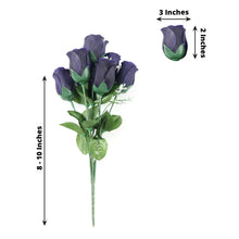 12 Bushes Artificial Premium Silk Rose Bud Flower Navy Blue Bouquets