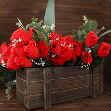 Silk Premium Red Rose Bud Artificial Flowers Bouquets 12 Bushes