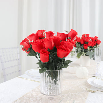 Create Stunning Red Floral Arrangements with Artificial Silk Flowers