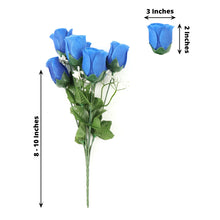 12 Bushes Artificial Premium Silk Rose Bud Flower Royal Blue Bouquets
