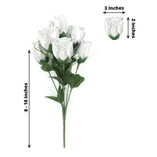 12 Bushes Artificial Premium Silk Rose Bud Flower Silver Bouquets