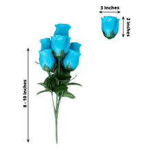 12 Bushes Artificial Premium Silk Rose Bud Flower Turquoise Bouquets