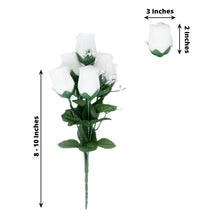 12 Bushes Artificial Premium Silk Rose Bud Flower White Bouquets