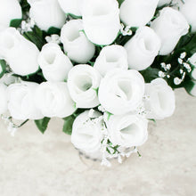 12 Bushes Of White Rose Bud Flower Bouquets Artificial Premium Silk#whtbkgd