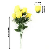 12 Bushes Artificial Premium Silk Rose Bud Flower Yellow Bouquets