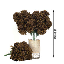 4 Bushes Artificial Silk Chrysanthemum 56 Flowers Chocolate Bouquets